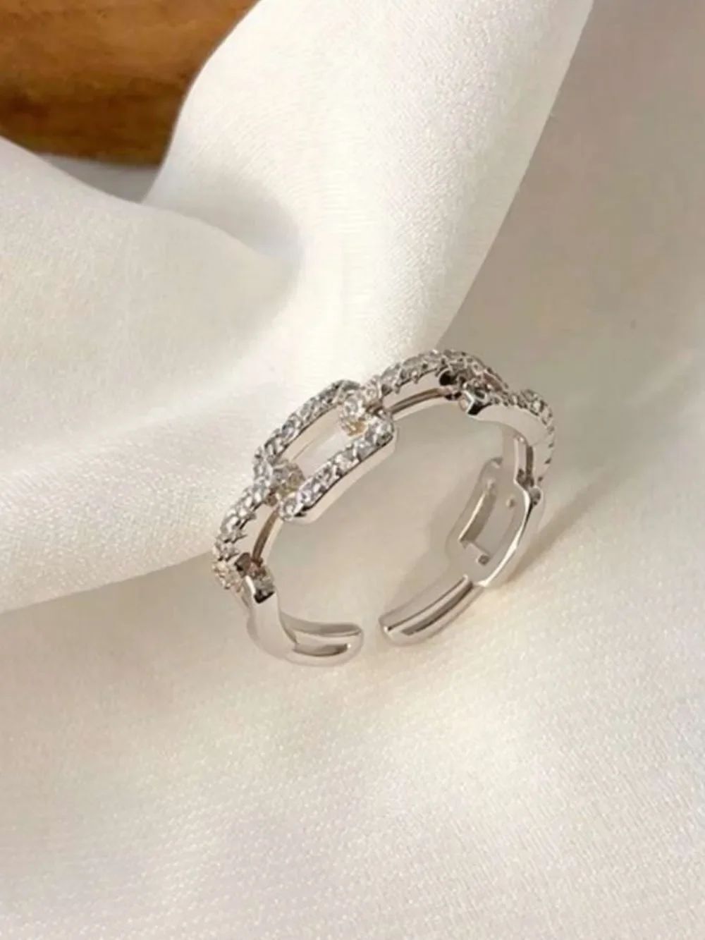 Link chain silver ring N36 - Picture 2 of 5